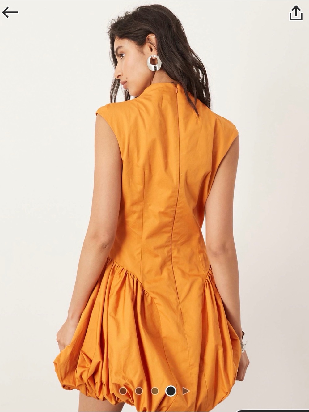 ASOS Orange Bubble-Hem Mini Dress - Picture 3 of 5